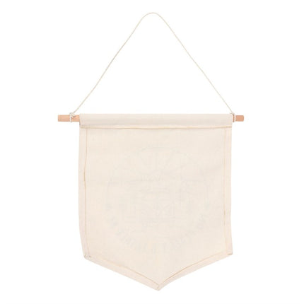 Happy camper fabric hanging sign