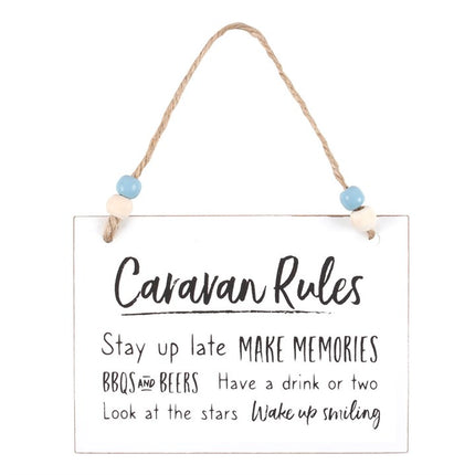Caravan rules hanging sign