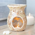 Large Crackle Glass Wax Burner Gold