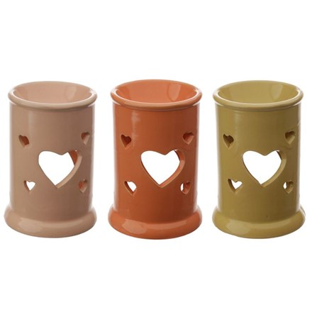 Heart Cut Out Ceramic Pillar Oil Burner Blush Pink