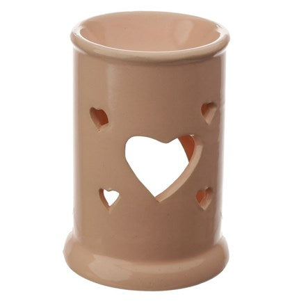 Heart Cut Out Ceramic Pillar Oil Burner Blush Pink
