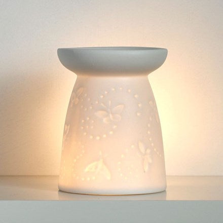 Butterfly and Moth Embossed Ceramic Oil Burner